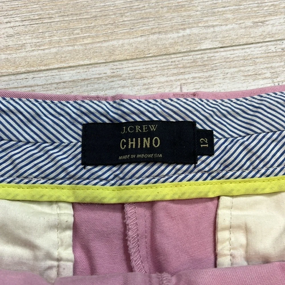 J. Crew Chino Light Pink Purple Shorts 100% Cotton Size 12